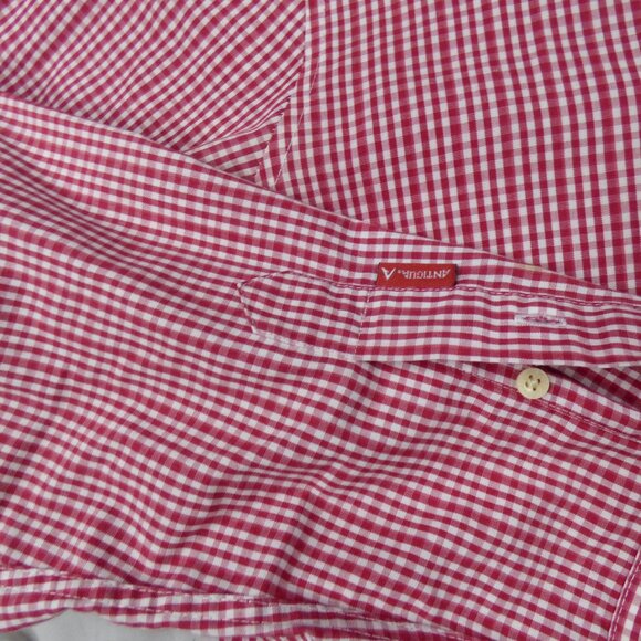 Arkansas Razorbacks Shirt Men XL Red Button Up Dress Check Plaid Pocket Adult - Picture 7 of 10